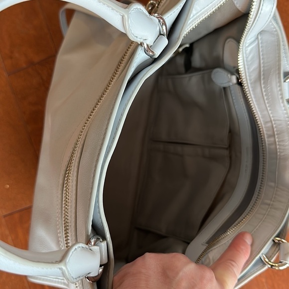 Rebecca Minkoff leather top handle satchel in a periwinkle color. - Picture 10 of 12